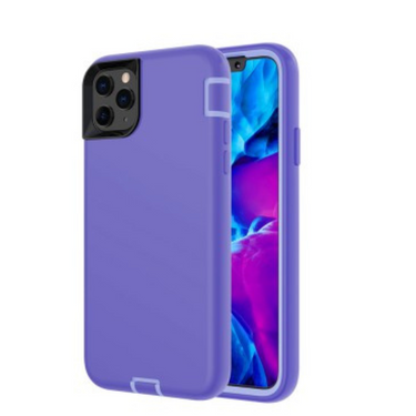 iPhone 12 Mini Compatible Case Cover With 3 in 1 Shockproof Silicone Armor - Purple